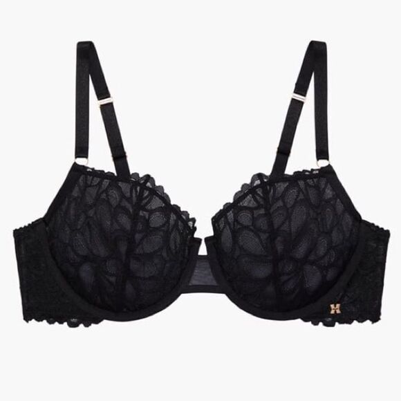 Savage X Fenty Savage Not Sorry Lightly Lined Lace Balconette Bra 38DDD Black - Picture 14 of 14